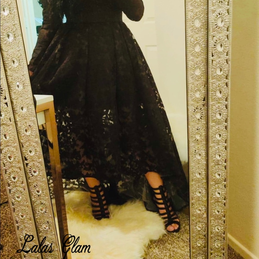 Formal long black dress- lace